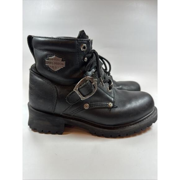 Harley-Davidson® Boots Women’s 8 Faded Glory Black Motorcycle Boots 81024 - Picture 4 of 8